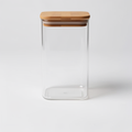 Bocal en verre avec couvercle en bambou