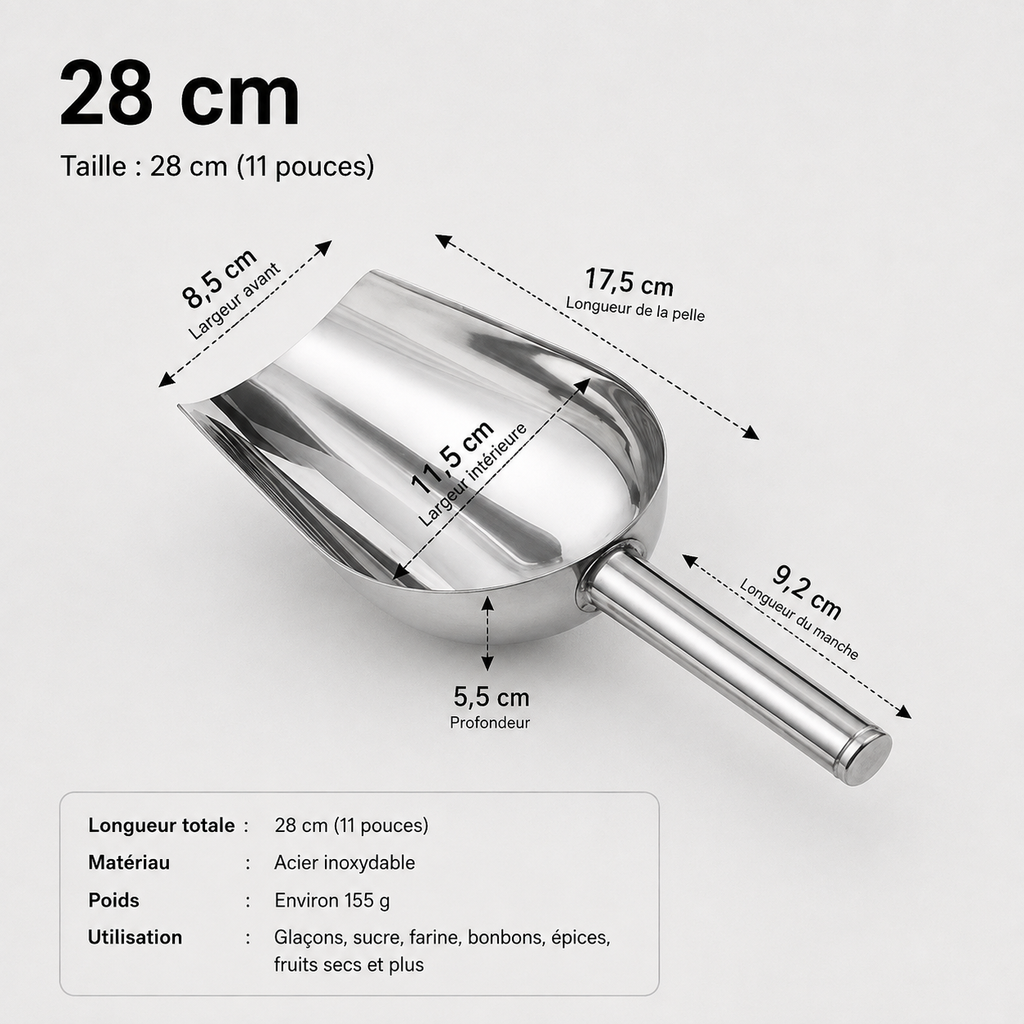 Pelle à Glaçons en Inox