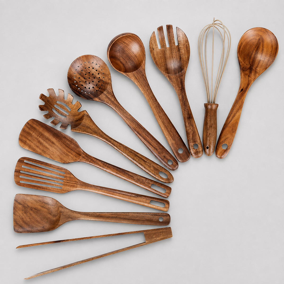 Set de 10 Ustensiles en Bois