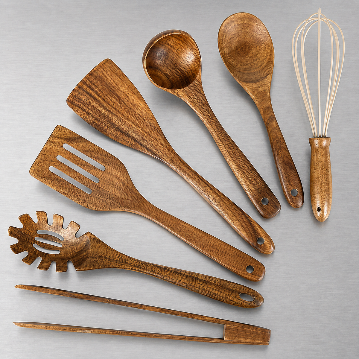 Set de 10 Ustensiles en Bois