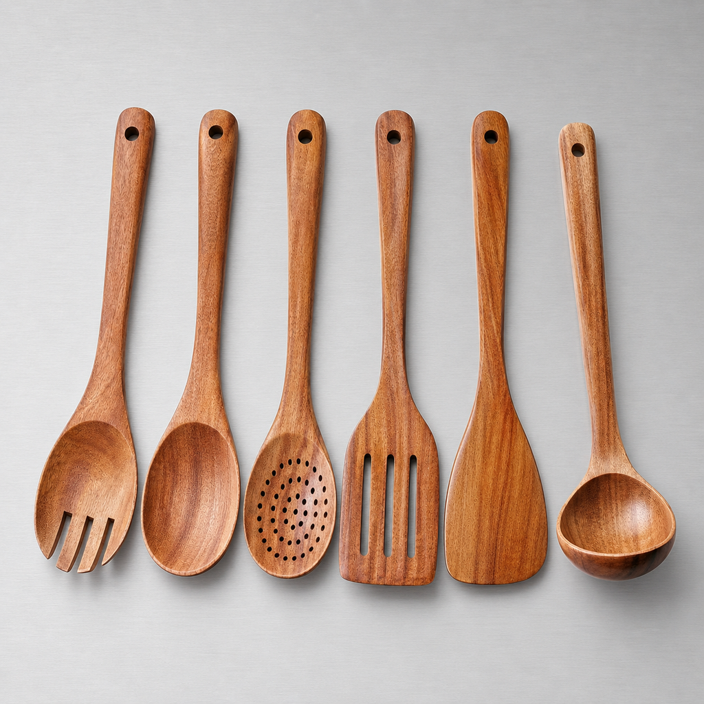 Set de 10 Ustensiles en Bois