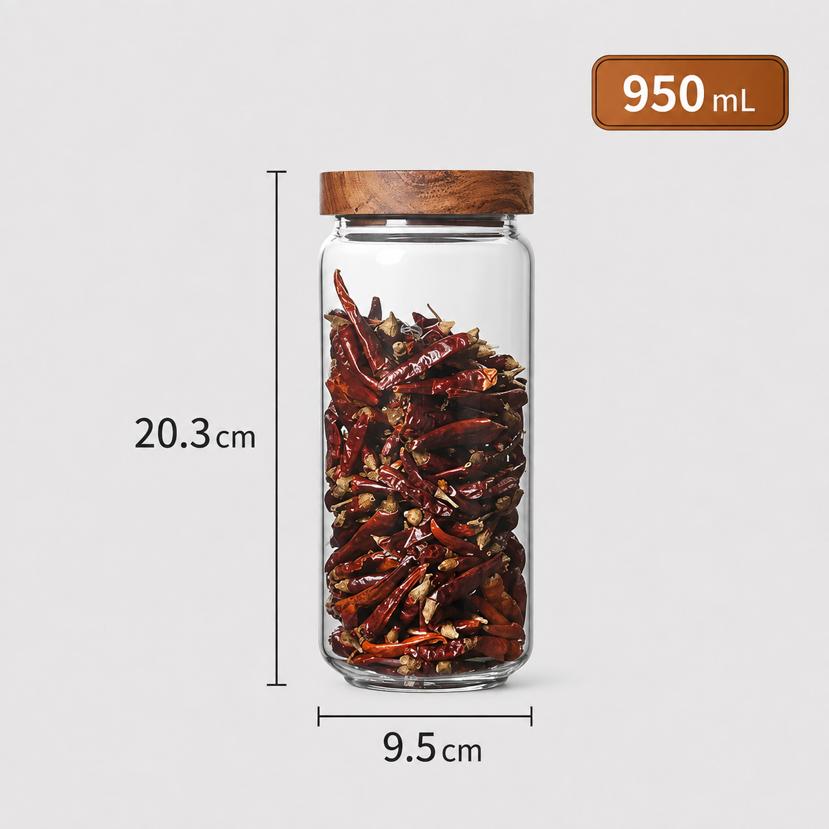 Bocal en Verre avec Couvercle en Bois