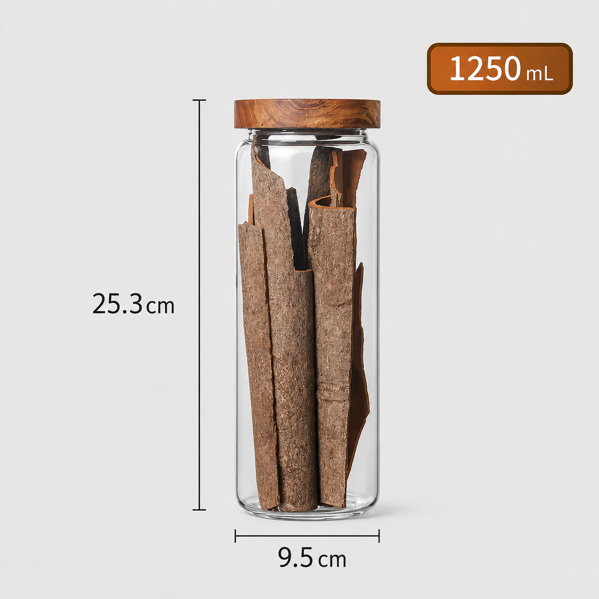 Bocal en Verre avec Couvercle en Bois