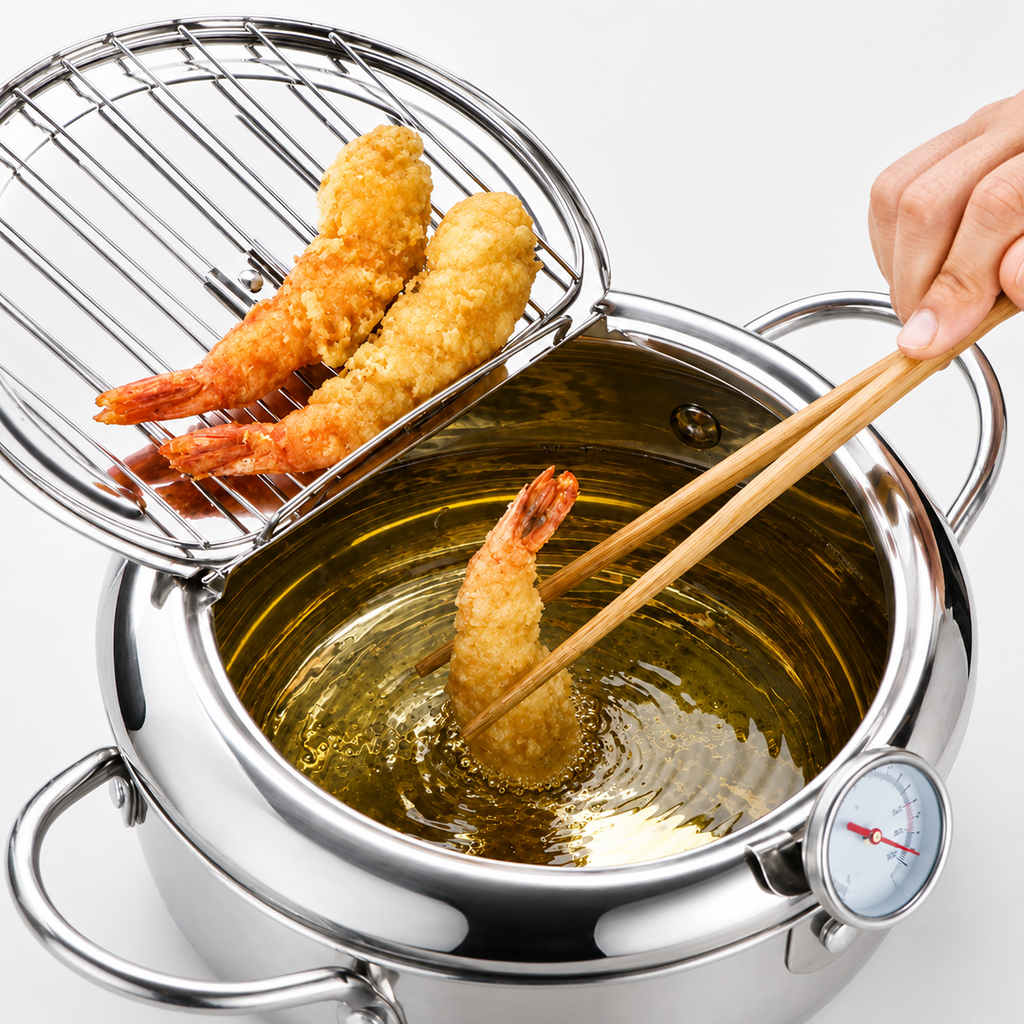 Friteuse en Inox avec Thermomètre