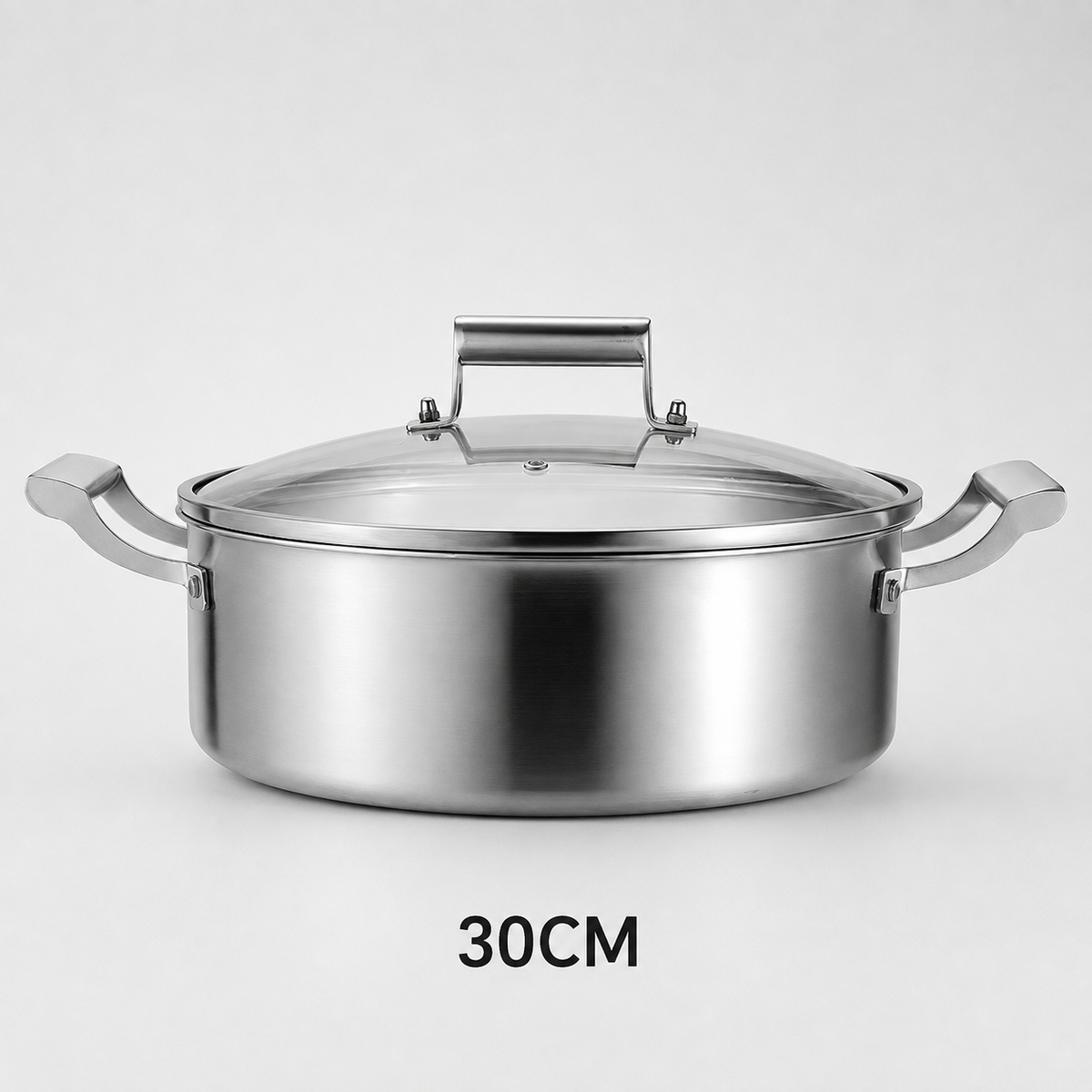 Faitout en Inox avec Couvercle en Verre