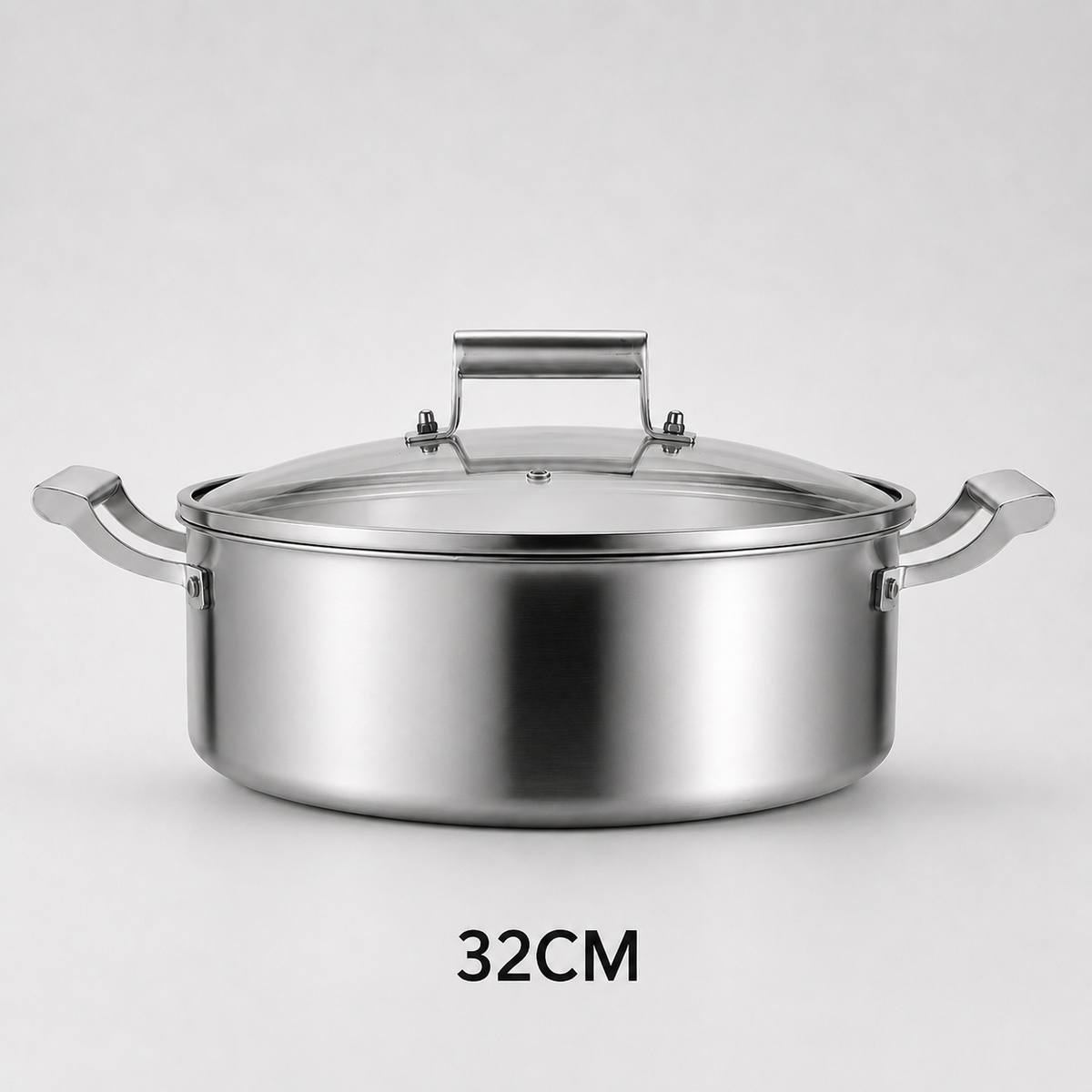 Faitout en Inox avec Couvercle en Verre