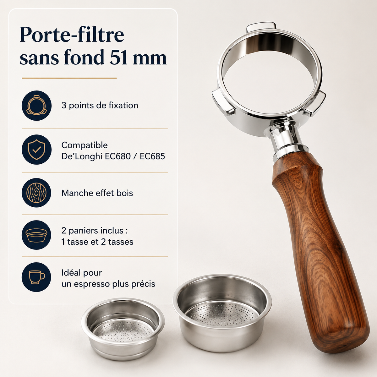Porte-Filtre Sans Fond 51 mm