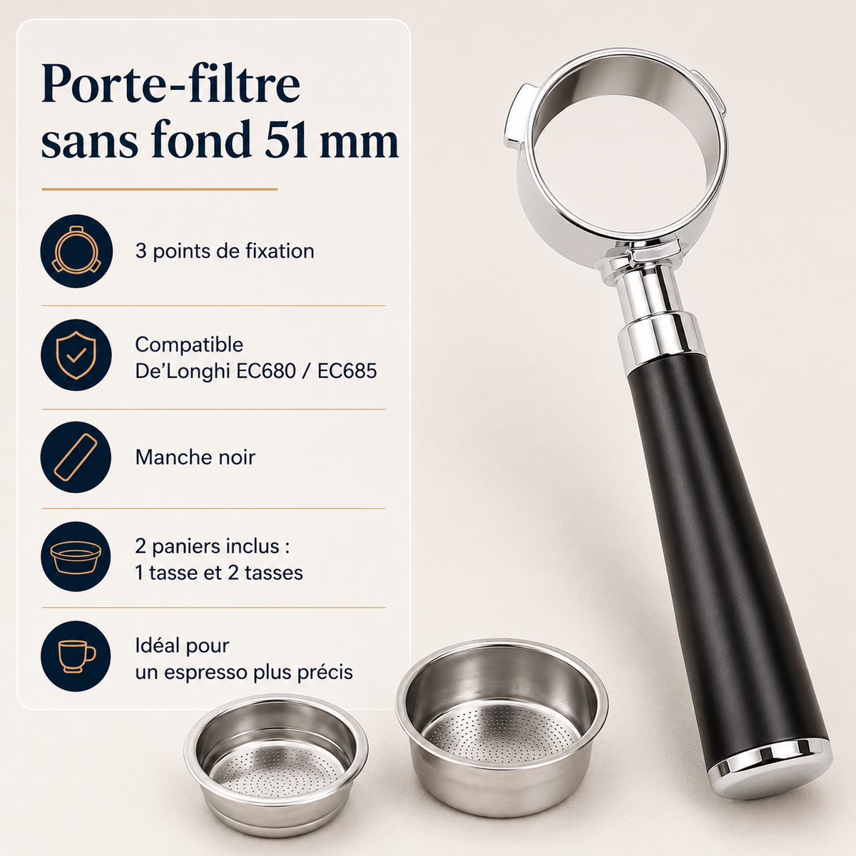 Porte-Filtre Sans Fond 51 mm