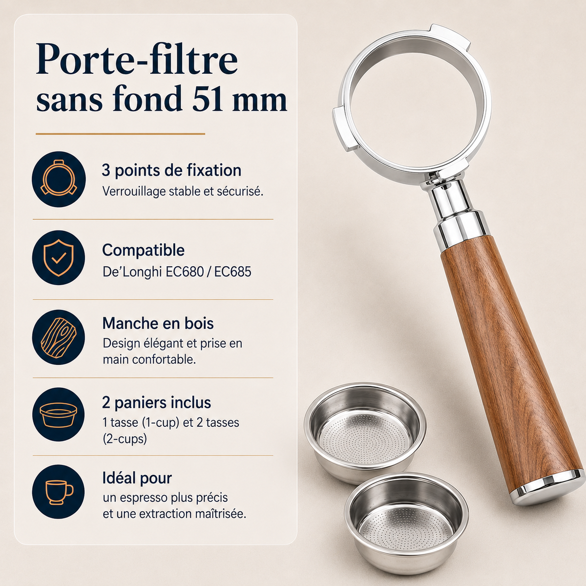 Porte-Filtre Sans Fond 51 mm