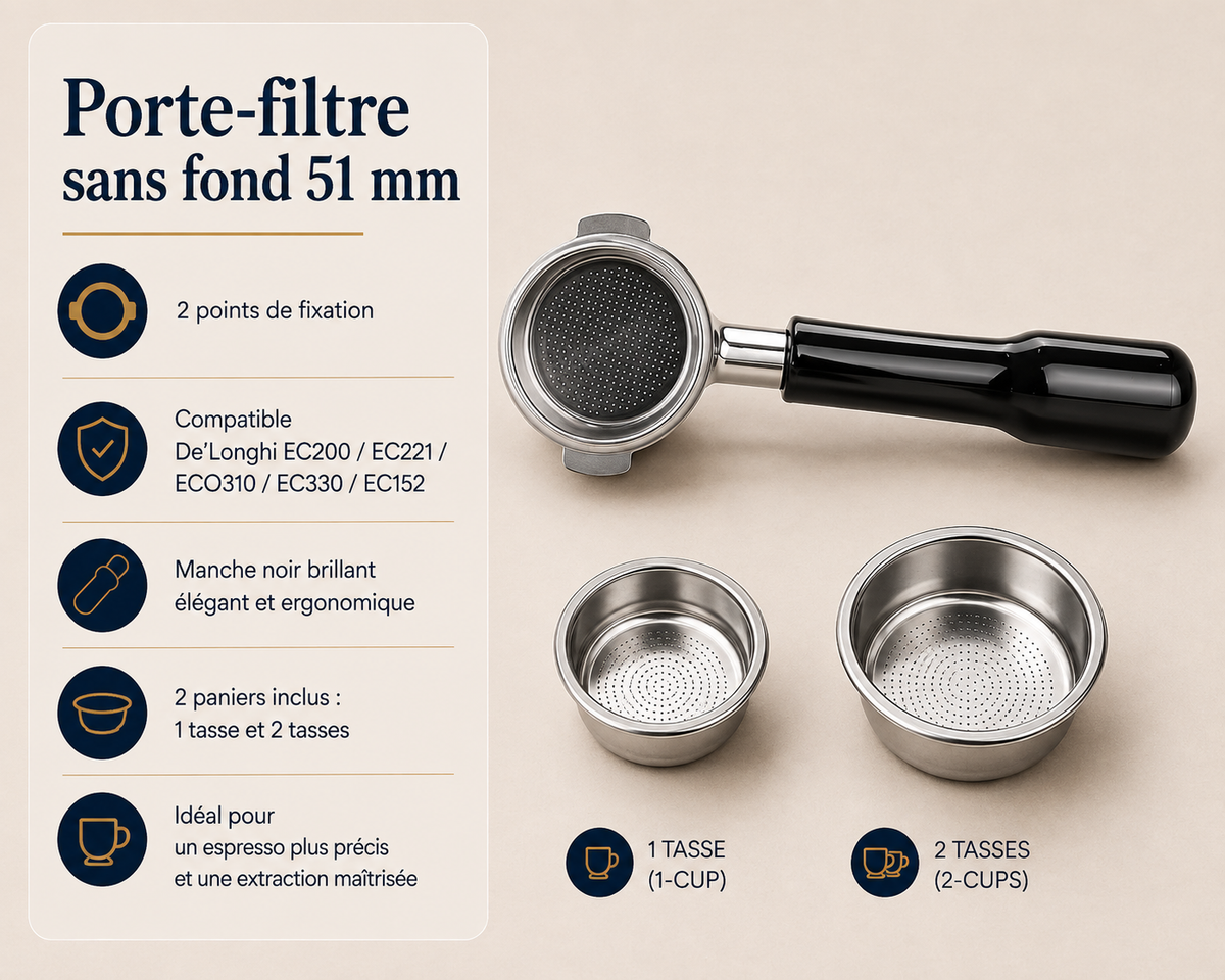 Porte-Filtre Sans Fond 51 mm