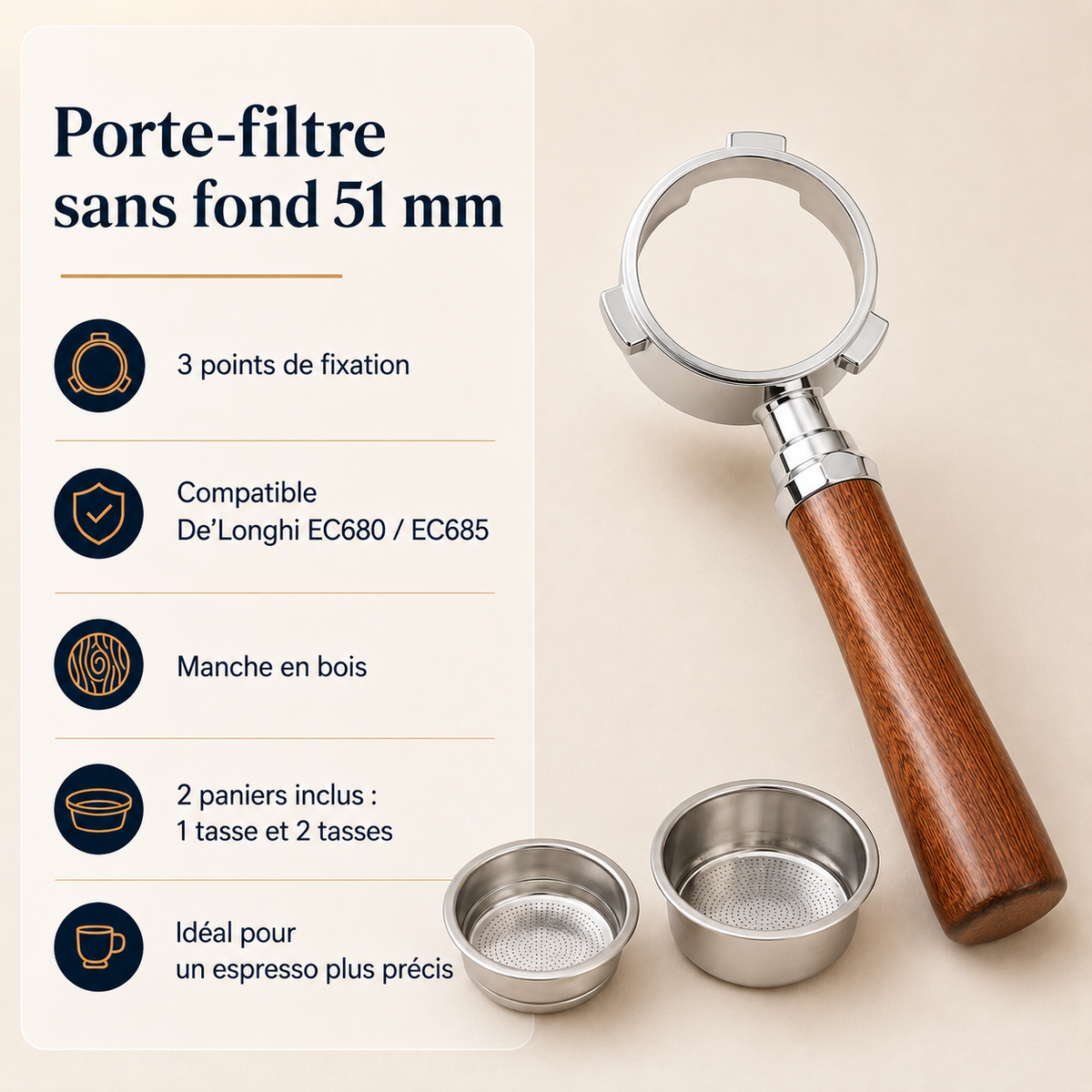 Porte-Filtre Sans Fond 51 mm