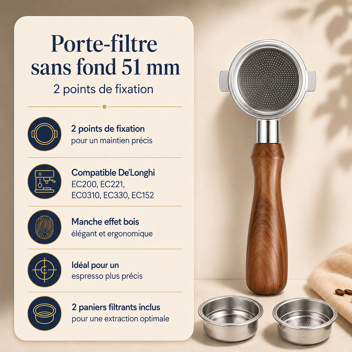 Porte-Filtre Sans Fond 51 mm