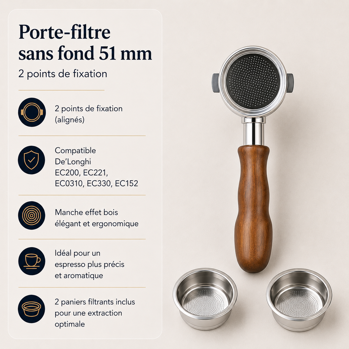 Porte-Filtre Sans Fond 51 mm