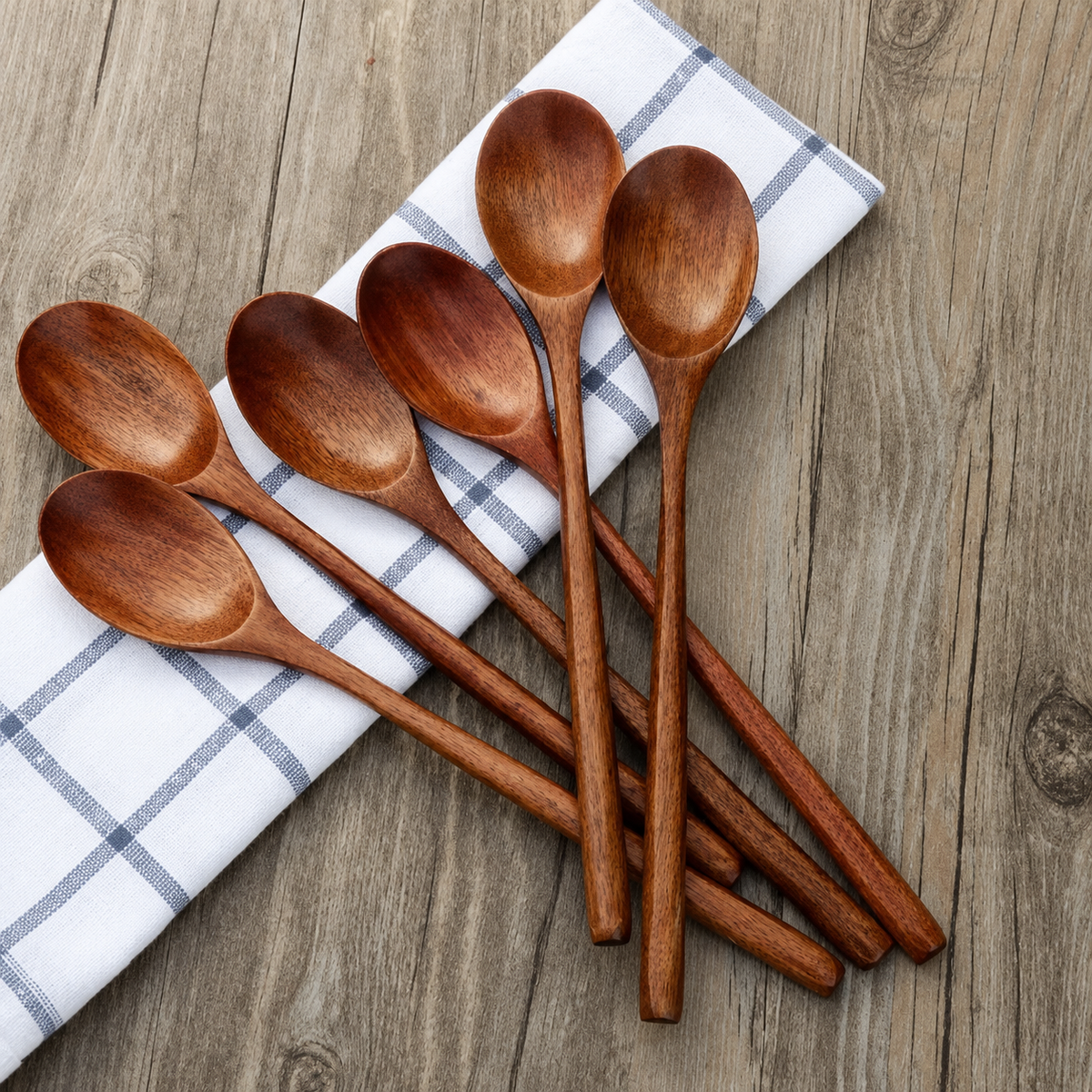 Lot de 6 cuillères en bois