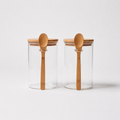 Bocaux en verre avec couvercles en bambou