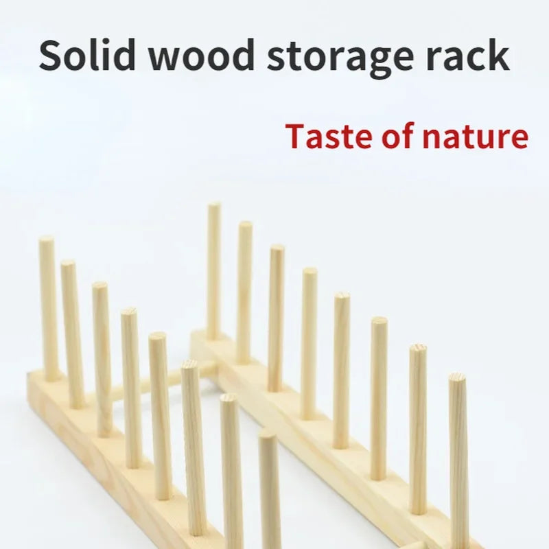 DIY Locker Bamboo Drain Rack Wooden Plate Rack Dish Rack Kitchen Organizer for Plates/Cutting Boards/Plates/Cups/Pot Lid